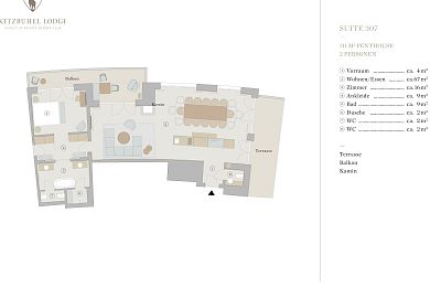 Floor plan penthouse chalet 307 -> for 2 persons